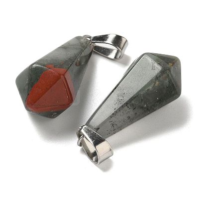 Natural African Bloodstone Pointed Pendants G-B127-15P-05-1