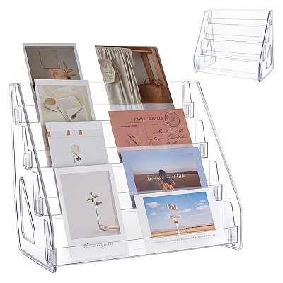 4-Tier Acrylic Display Riser Stands for Cosmetic Jewelry ODIS-WH0043-217B-1