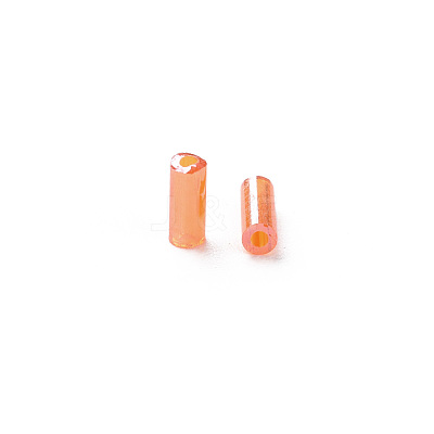 Transparent Colours Luster Glass Bugle Beads SEED-N005-001-A11-1