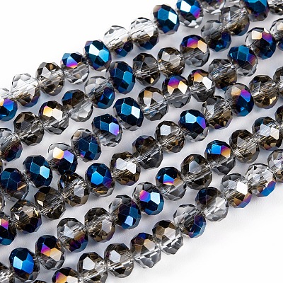 Electroplate Transparent Glass Beads Strands X-EGLA-A034-T4mm-Z01-1