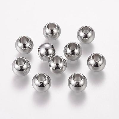 Tarnish Resistant 304 Stainless Steel European Beads STAS-E034-1-1