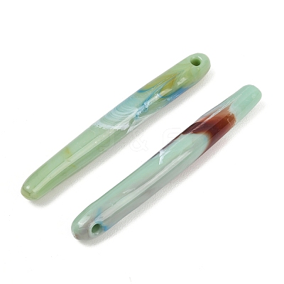 Opaque Acrylic Imitation Jade Big Pendants OACR-T033-13B-1