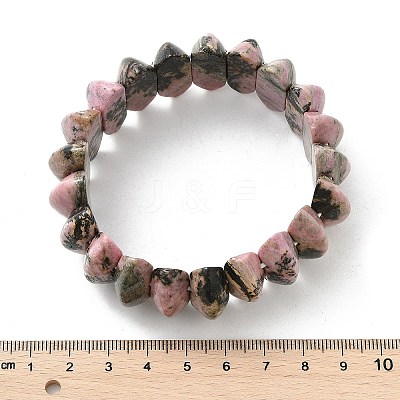 Bicone Natural Rhodonite Beads Stretch Bracelets for Women Men BJEW-C097-05B-1