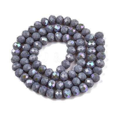 Electroplate Opaque Solid Color Glass Beads Strands LS-EGLA-A044-P6mm-L10-1