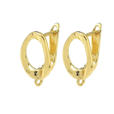 Brass Oval Hoop Earring Findings KK-G536-05G-1