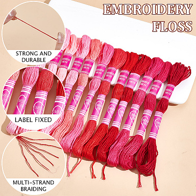 12 Skeins 6-Ply Polycotton(Polyester Cotton) Embroidery Floss DIY-CY0002-94E-1