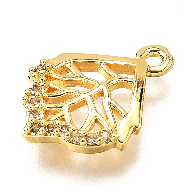 Brass Micro Pave Cubic Zirconia Pendants KK-D385-02G-04-1