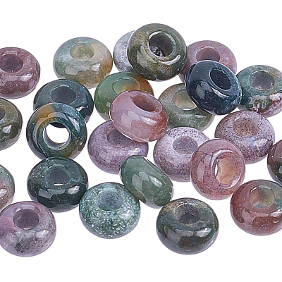 25Pcs Natural Indian Agate European Large Hole Beads G-HY0002-07-1