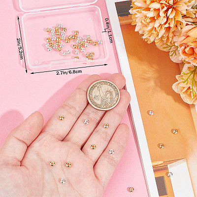 80Pcs 2 Colors Brass Beads KK-BBC0013-05-1