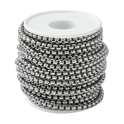 Tarnish Resistant 304 Stainless Steel Box Chains CHS-K001-37C-1