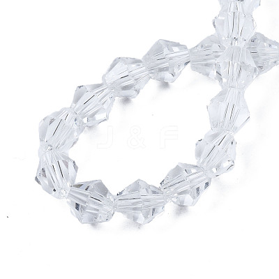 Transparent Faceted Glass Beads Strands GLAA-TAC0010-01A-01-1