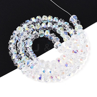 Electroplate Transparent Glass Beads Strands EGLA-N022-05B-C07-1
