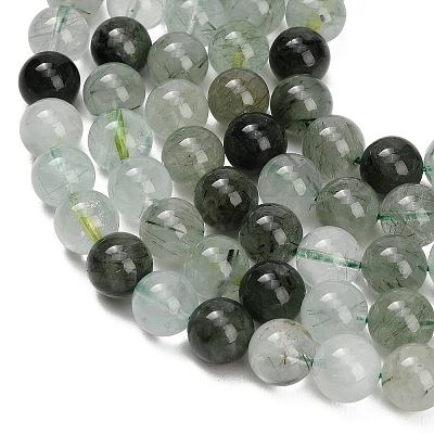Natural Green Rutilated Quartz Beads Strands GG-CBAC678-A01-10mm-1