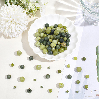 120Pcs 4 Styles Natural Chinese Jade/Southern Jade Beads G-PA0002-14-1
