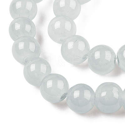 Baking Paint Imitation Jade Glass Round Bead Strands DGLA-Q021-6mm-43-1