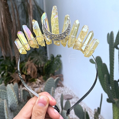 Eletroplated Quartz Crystal Hair Bands PW-WGA9730-01-1
