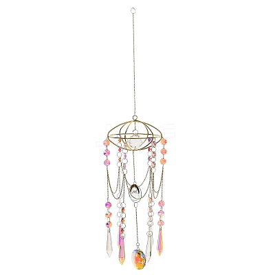 Quartz Crystal & Alloy Suncatchers HJEW-Z009-02B-1