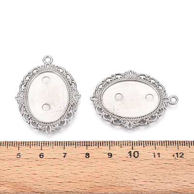 Non-Tarnish 304 Stainless Steel Pendant Cabochon Settings STAS-N114-02P-1