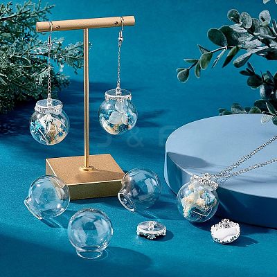 Glass Empty Wishing Bottle Pendants GGLA-CA0001-02-1
