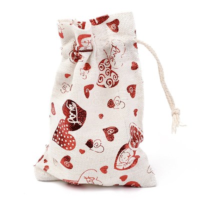 Christmas Theme Cotton Fabric Cloth Bag ABAG-H104-B03-1