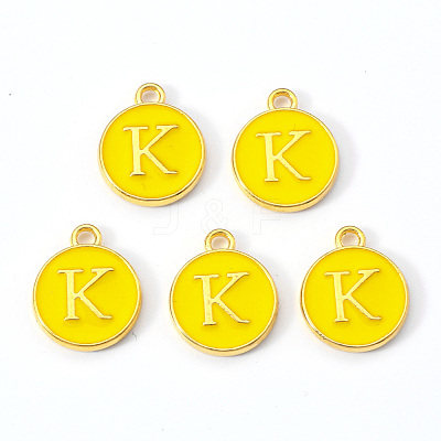 Golden Plated Alloy Enamel Charms X-ENAM-S118-09K-1
