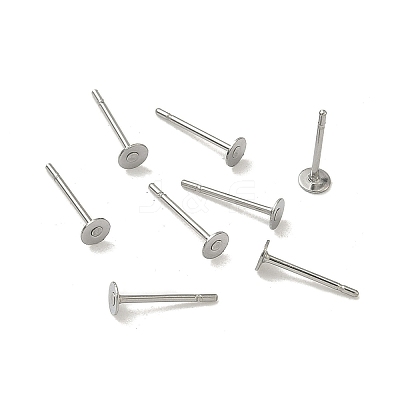 Non-Tarnish 316 Surgical Stainless Steel Flat Round Blank Peg Stud Earring Settings X-STAS-R073-06G-1