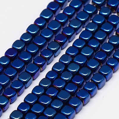 Electroplate Non-magnetic Synthetic Hematite Beads Strands G-J172-3x3mm-M-1