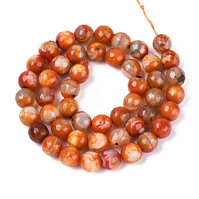 Dyed & Heated Natural Fire Crackle Agate Beads Strands G-N359-01A-06-1