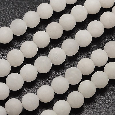 Natural White Jade Beads Strands G-D671-8mm-1