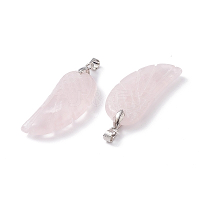Natural Rose Quartz Pendants G-I314-01P-03-1