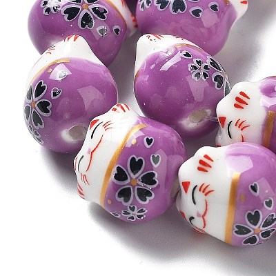 Handmade Printed Porcelain Beads PORC-G004-C10-1