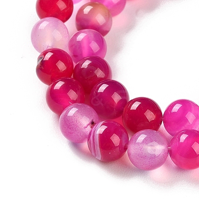 Natural Striped Agate/Banded Agate Beads Strands G-Z060-A01-B06-1