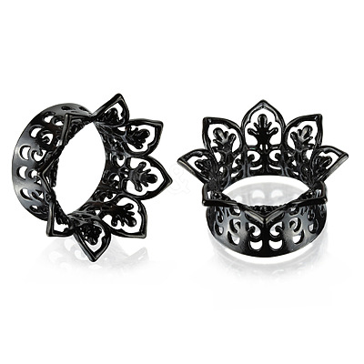 Hollow Out Flower Brass Alloy Ear Tunnels FS-WG7C815-10-1