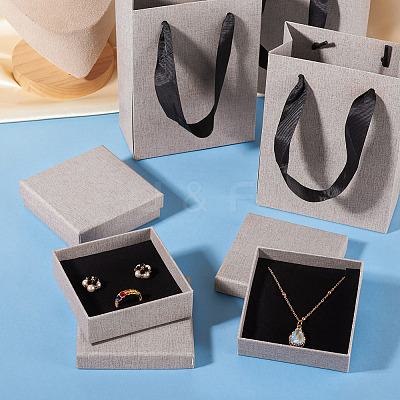 3Pcs Square Paper Jewelry Display Cases CON-TA0001-39D-02-1