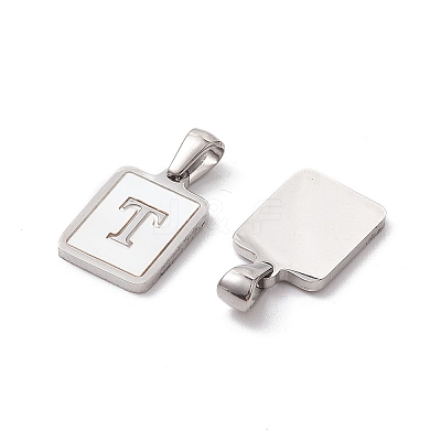 304 Stainless Steel Pave Shell Pendants STAS-G327-01P-T-1