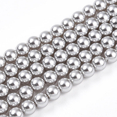 Baking Paint Pearlized Glass Pearl Bead Strands X-HY-N002-4mm-A03-1