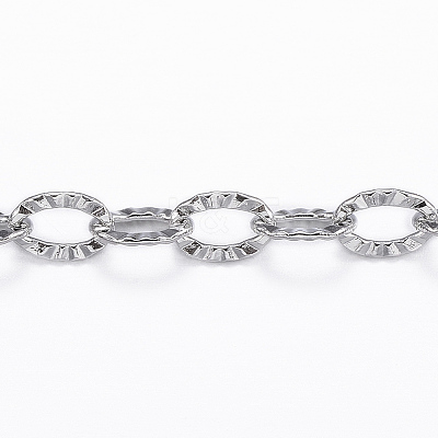 Tarnish Resistant 304 Stainless Steel Textured Cable Chains CHS-H006-01P-1