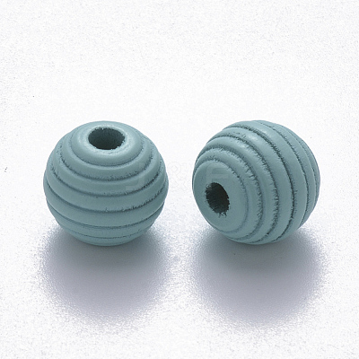 Painted Natural Wood Beehive Beads X-WOOD-Q040-019B-A01-1