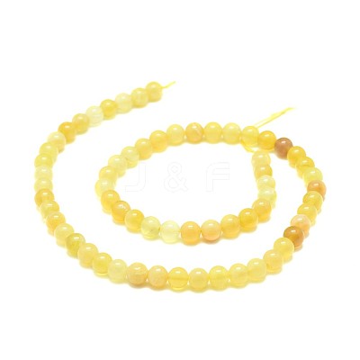 Natural Yellow Opal Beads Strands G-F674-07A-6mm-1