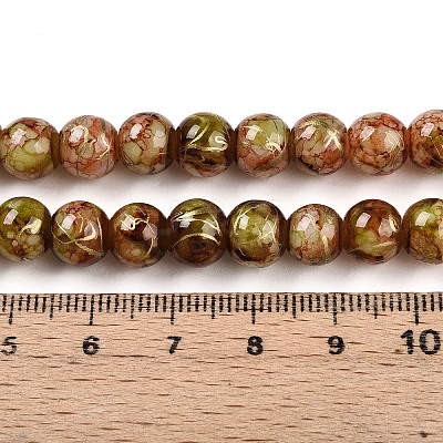 Baking Paint Glass Beads Strands DGLA-N003-8mm-B11-1
