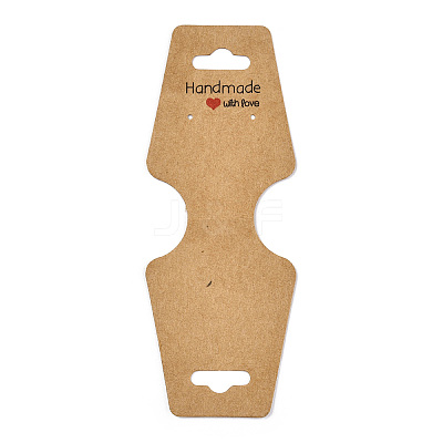 Fold Over Kraft Paper Adhesive Jewelry Display Cards for Necklace & Bracelet Display CDIS-YWC0001-03-1