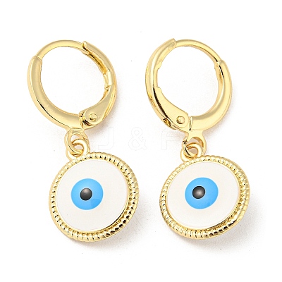 Golden Brass Dangle Leverback Earrings EJEW-L269-007G-08-1