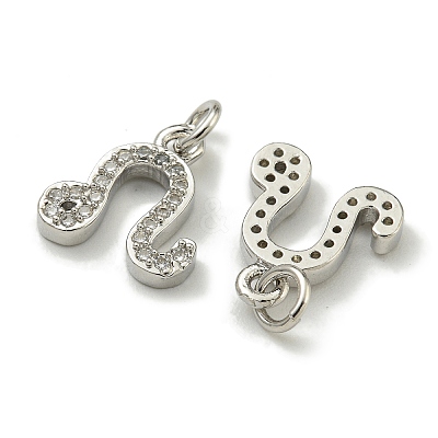 Rack Plating Brass Micro Pave Cubic Zirconia Pendants KK-K386-02D-P-1