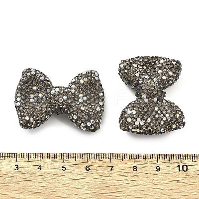 Bowknot Shape Polymer Clay Rhinestone Beads CLAY-NH0001-05A-1