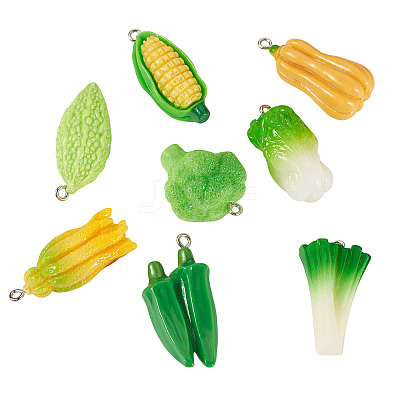 8Pcs Opaque Resin Pendants CRES-TA0001-64-1