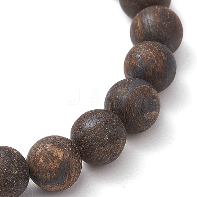 Natural Bronzite Round Beaded Stretch Bracelets for Women Men BJEW-JB11425-1