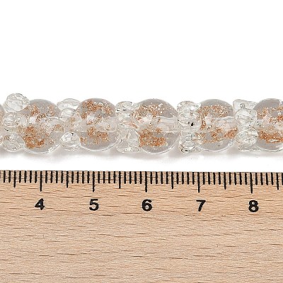 Gold Sand Lampwork Beads Strands LAMP-P069-02A-03-1