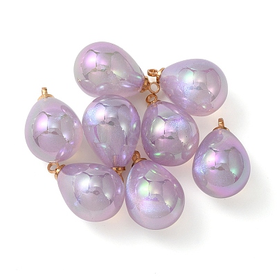 8Pcs UV Plating Acrylic Pendants FIND-YW0002-04G-1