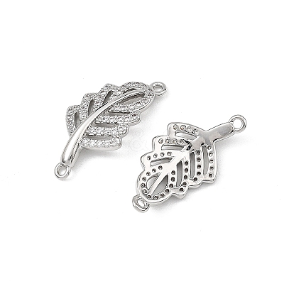 SHEGRACE Brass Micro Pave Clear Cubic Zirconia Connector Charms XGRQ3P816-600P-1