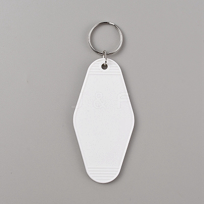Plastic Blank Motel Keychain KEYC-WH0034-35G-1